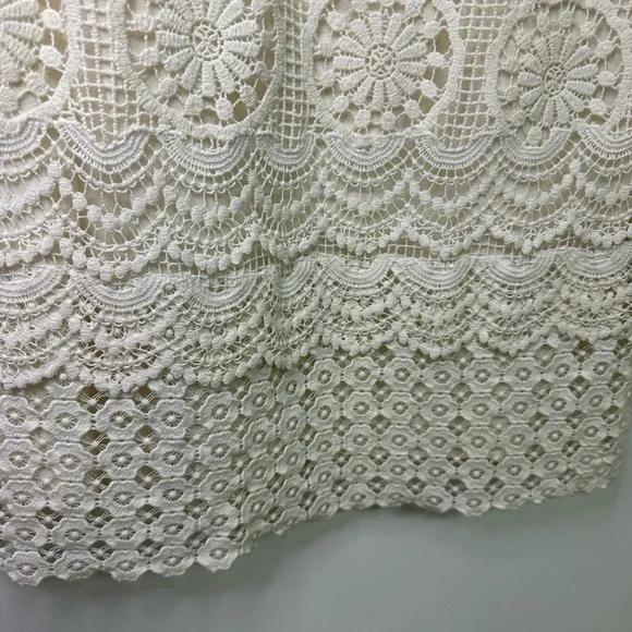 Yoana Baraschi Crochet Off‎ White Cream Lined Sleeveless Dress sz 4 - Picture 11 of 12